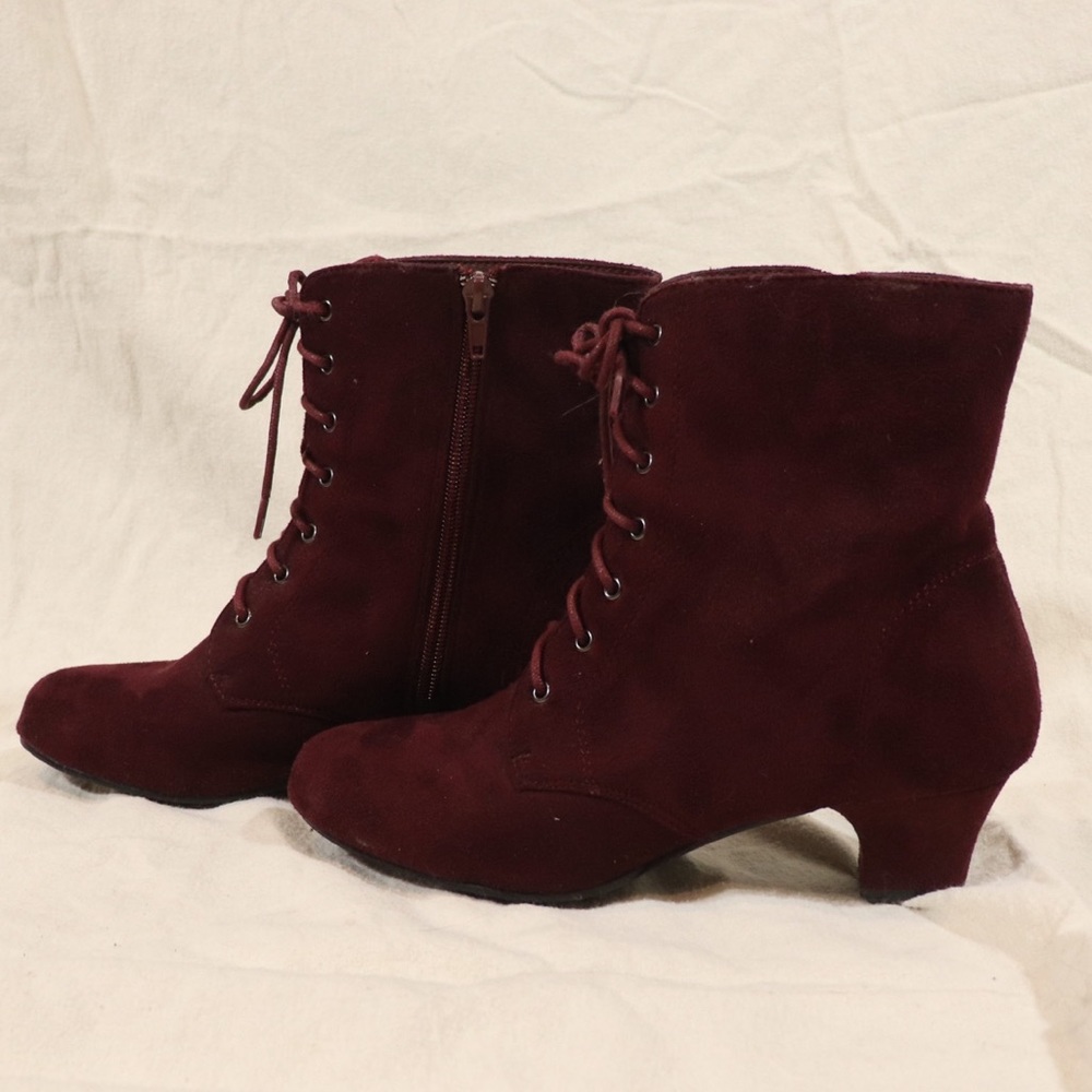 Suede Kitten Heel Boots